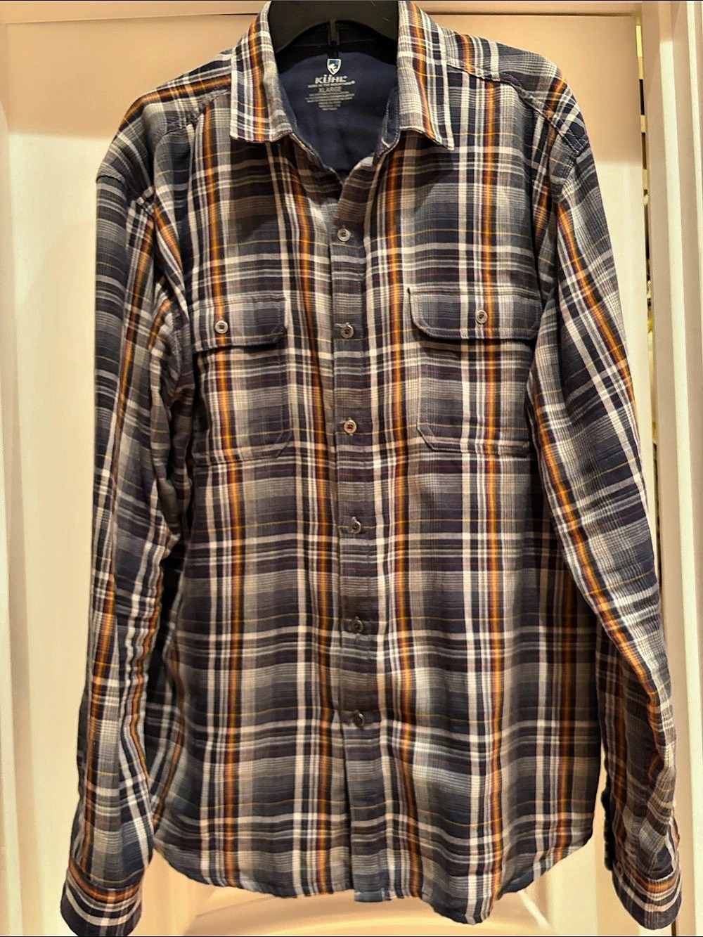 Kuhl Altoroc Shirt Plaid Shirt in Blue & Orange